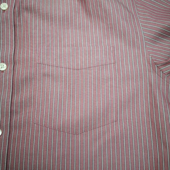 Eddie Bauer Men's Size Medium Relaxed Fit Wrinkle Resistant Rose Striped Shirt - Picture 9 of 12